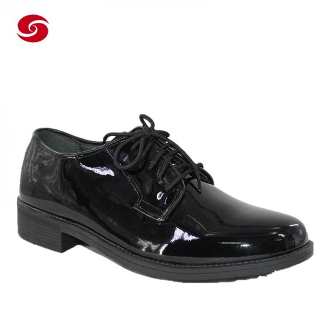 Militaryのための黒いHot Sale High Gloss Leather Officer Shoes