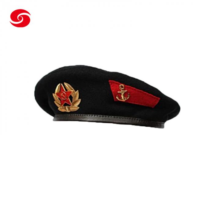 型のロシアの男女兼用のベレー帽の元のソビエト軍隊の男女兼用のウールのベレー帽の帽子の本物のHeadwear